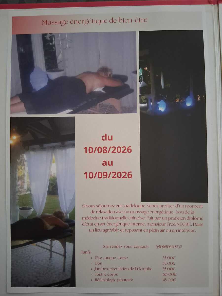 Massage énergétique... Aussi en Guadeloupe !!